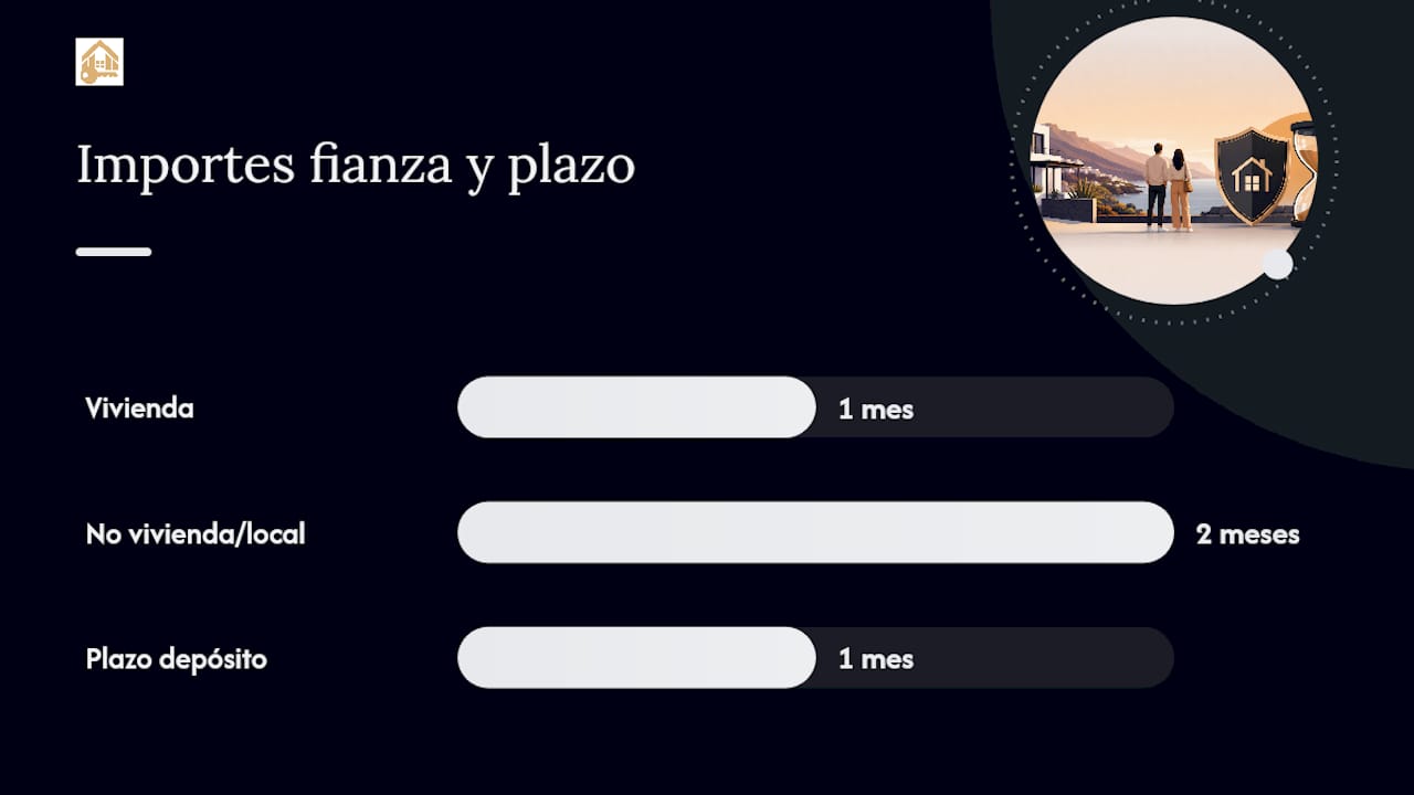 Guía visual sobre las cantidades y responsabilidades asociadas a la fianza