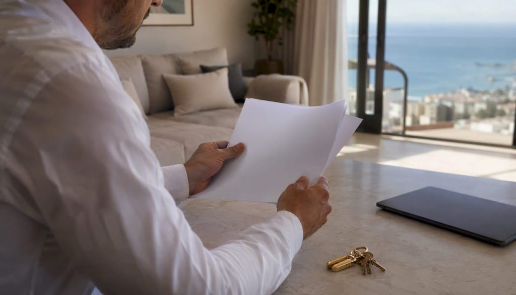 Persona comprobando el plan de mantenimiento de una vivienda en Tenerife