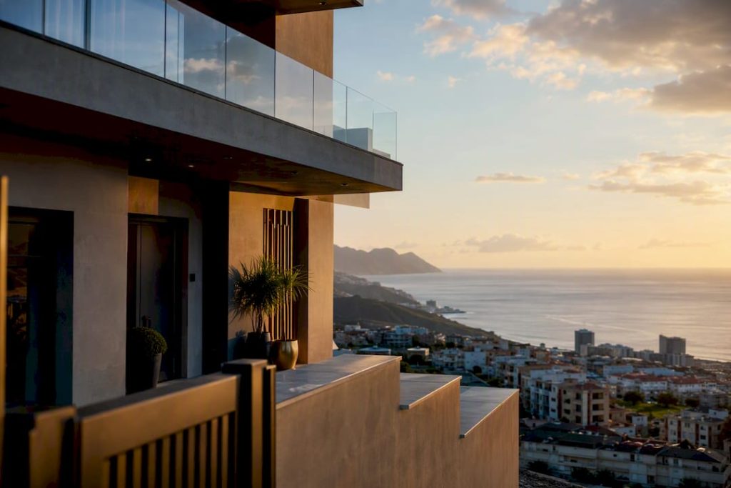 Fachada de una vivienda en Tenerife frente al Atlántico