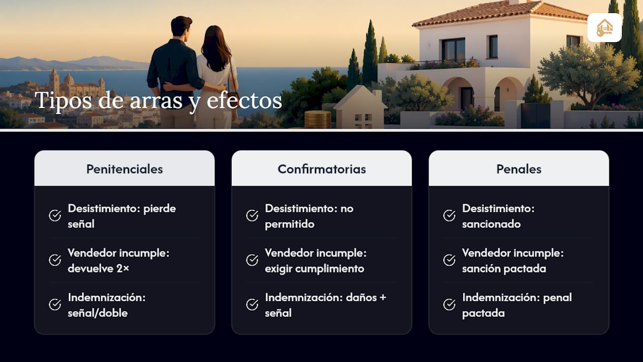 Comparativa entre los tres tipos de arras