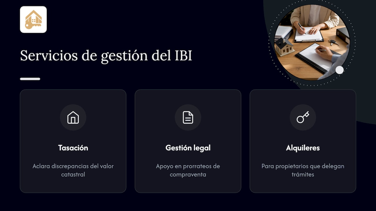 Servicios de InmobiliariaHS para gestionar discrepancias y trámites del IBI — overview diagram