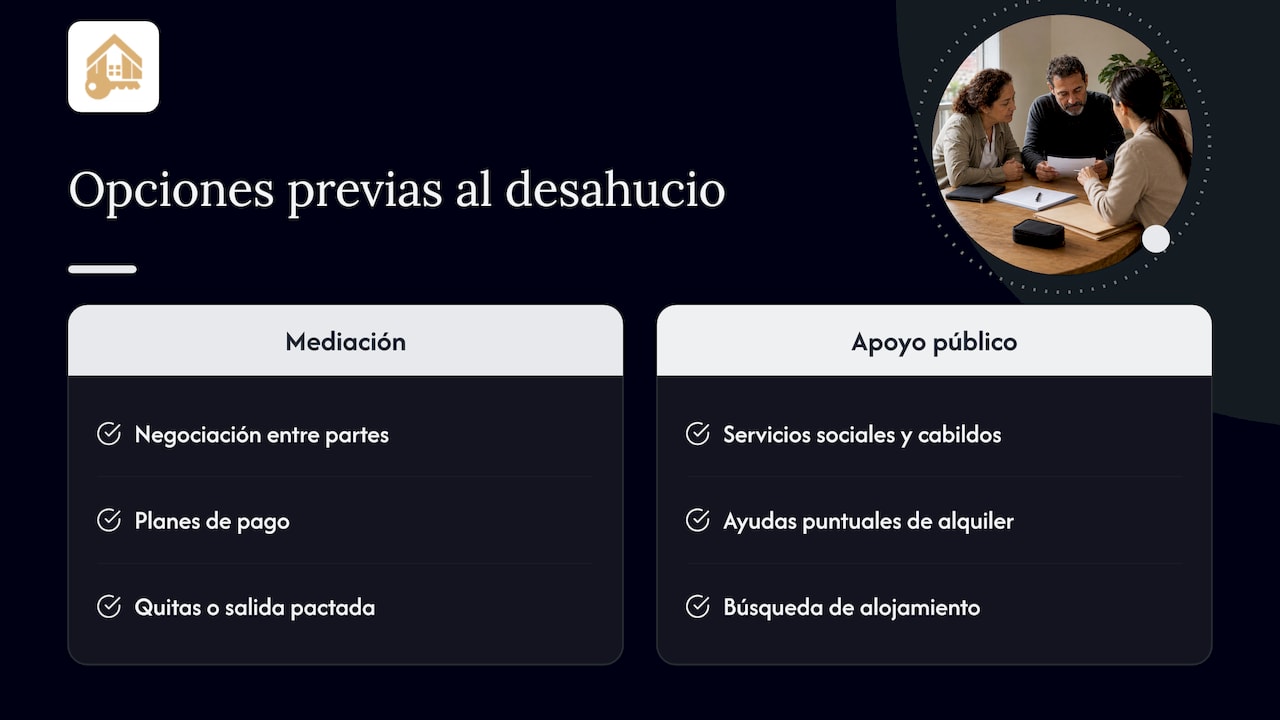 Opciones de mediación y apoyo social ante impago